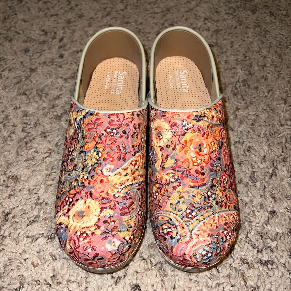 Brand new Sanita clogs! Floral, colorful, vegan and never worn